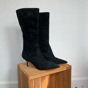Suede Marc Fisher boots with mid heel